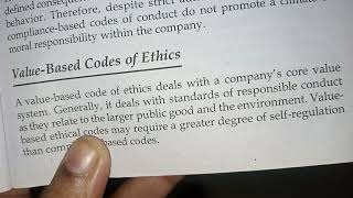 Compliance Based Code of Ethics ampValue based codes of ethics imp20Business Ethics book [upl. by Golda]