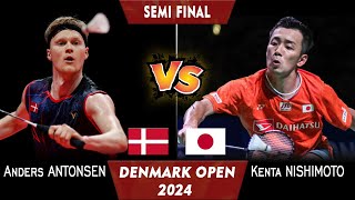 Anders Antonsen vs Kenta Nishimoto  Denmark Open 2024 Badminton  SF [upl. by Neeluqcaj834]