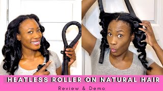 Heatless Roller on my Natural Hair  IS IT WORTH THE HYPE [upl. by Thorlie774]