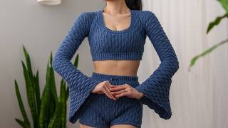 How to Crochet Bell Sleeve Crop Top  Pattern amp Tutorial DIY [upl. by Litman]