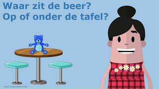 Waar zit de beer Op of onder de tafel Op of onder de stoel Educatief kinderfilmpje 🐻🪑🪑🐻 [upl. by Nnael]