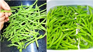 احسن طريقة لتخزين اللوبيا الماشطو، haricots verts تخليها تبقى محافظة على اللون والطعم لمدة طويلة [upl. by Shah]