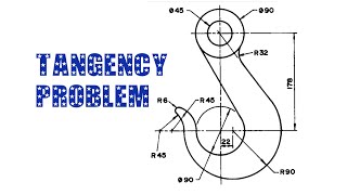 TANGENCY PROBLEM 10  Tangency  Tangency problems  Engineering drawing  Technical drawing [upl. by Haseena]