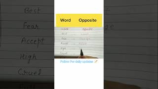 Word Opposite Opposite Word youtubeshorts english grammar learning vocabulary education [upl. by Anerom]