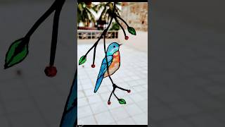 DIY Suncatcher with Plastic 🐦 art trending clayart plasticreuse suncatchers wallhanging diy [upl. by Mctyre181]