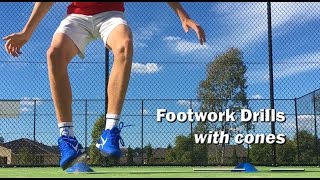 Footwork drills with cones [upl. by Yesteb]