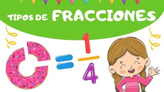 Tipos de FRACCIONES Muy fácil para niños de primaria [upl. by Nnagem]