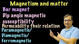 Magnetism and matter intensityof magnetisation magnetic susceptibility permeability barmagnet prop [upl. by Eniger]