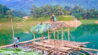 20 Days Building Bushcraft Survival Camp  Complete Roof and Floor for Bamboo House  A Boys Life [upl. by Dupuy313]