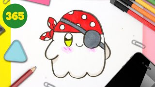 Come disegnare un fantasma kawaii e carino – Tutorial passo dopo passo [upl. by Hairakcaz]