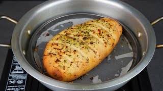 No Yeast No Oven Garlic Bread Recipe In Kadai  Eggless  Easy Garlic Bread  NOven [upl. by Natale]