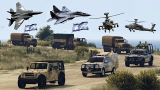 8000 Israeli Military Tanks amp War Vehicles Destroyed by Irani Fighter Jets Drone amp Helicop  GTA 5 [upl. by Irpak]