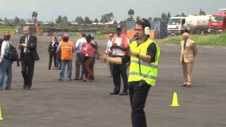 UN Mission in DR Congo launches the inaugural flight of unarmed Unmanned Aerial Vehicles in Goma [upl. by Lyell]