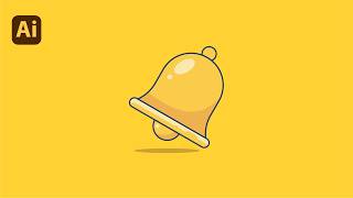 Beginner Illustration Tutorial Bell Icon Draw [upl. by Enelhtac]