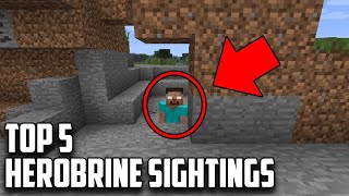 OS 5 REAIS AVISTAMENTO DO HEROBRINE NO MINECRAFT Os mais assustadores Minecraft Herobrine Sightings [upl. by Reiss]