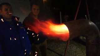 Massive rocket stove heater  Real afterburner  dodatno sagorijevanje [upl. by Soo]