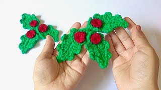 Hojas Navideñas tejidas a crochet [upl. by Marigolde]