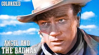 Angel and the Badman  COLORIZED  Western Movie in Full Length  John Wayne [upl. by Daahsar]