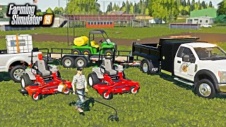 STARTING A LAWN MOWING COMPANY ROLEPLAY  FARMING SIMULATOR 2019 [upl. by Alderman676]