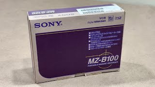 Unboxing Vintage 2001 SONY MZB100 MD MINIDISC PLAYER RECORDER  PORTABLE MINIDISC RECORDER [upl. by Armilda]