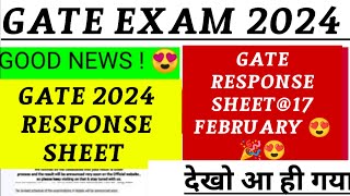 GATE RESPONSE SHEET 2024  gate response sheet  gate answer key 2024 gate2024 [upl. by Yeltnarb]