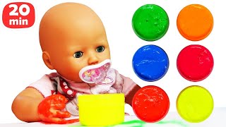 Learn colors with baby Annabell doll amp baby alive doll Baby Born doll videos for kids [upl. by Ecart]