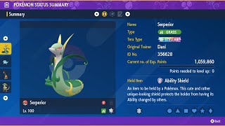 Serperior Mirror Match  Solo  7 Star Serperior Raid  Pokemon ScarletViolet [upl. by Nereil259]