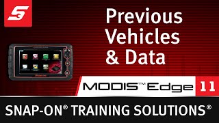 Previous Vehicles amp Saved Data MODIS Edge™ Pt 1113  Snapon Training Solutions® [upl. by Ellicott]