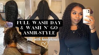 Full Wash Day on 3C Hair  Styling a Wash n Go ASMRSTYLE [upl. by Marris4]