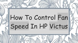 How To Control Fan Speed In HP Victus [upl. by Irol]