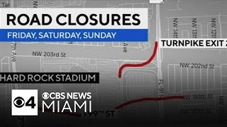 Road closures near Hard Rock Stadium [upl. by Perr]