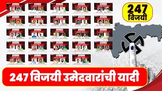 247 विजयी उमेदवारांची यादी  महाराष्ट्रात युतीचे सरकार  Maharashtra Vidhansabaha Election [upl. by Ainehs]