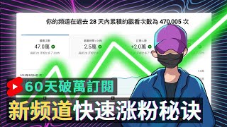 【完全公開】6週開通盈利，60天破萬訂閱，2024年YouTube新頻道瘋狂漲粉amp快速實現盈利的秘訣 [upl. by Htedirem]