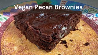 Pecan Brownies veganrecipes veganbrownies brownies pecanrecipe [upl. by Ahtiek]