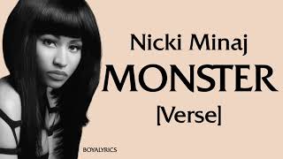 Nicki Minaj  MONSTER Verse  Lyrics pull up in the sri lanka whatt am i a nicki fan [upl. by Fina]