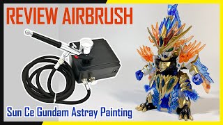 Mở hộp và khai bút súng phun sơn Airbrush giá rẻ  Tập sơn ngay Gundam SD Tam Quốc Tôn Sách Sun Ce [upl. by Pytlik]