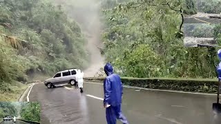 Huge landslide in the Philippines captured on cam [upl. by Ahsito275]