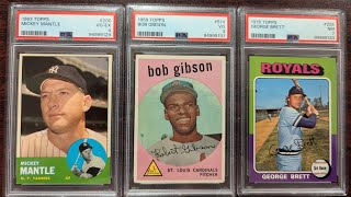 11 Card PSA Reveal  Vintage Mantle Gibson amp Brett [upl. by Ahserak287]