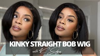 AFFORDABLE KINKY STRAIGHT BOB WIG WITH 4C EDGES  YASGRL HAIR  FIRST IMPRESSION [upl. by Norina179]