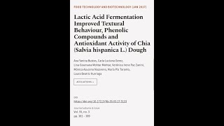 Lactic Acid Fermentation Improved Textural Behaviour Phenolic Compounds and Antioxid  RTCLTV [upl. by Aurore]