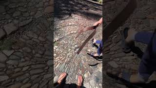 walking a stone mosaic labyrinth  walkingmeditation [upl. by Jevon463]