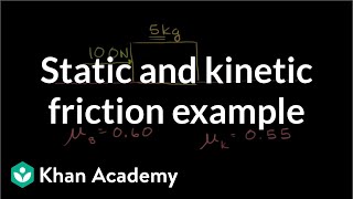 Static and kinetic friction example  Forces and Newtons laws of motion  Physics  Khan Academy [upl. by Joell]