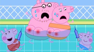 OMGWhats going on at Mummy Pigs swimming pool  Peppa Pig Funny Animation [upl. by Nilrac]