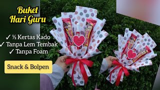 Cara Membuat Buket Hari Guru Dari Setengah Kertas Kado Tutorial Buket Hari Guru Dari Kertas Kado [upl. by Qirat]