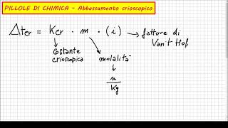 Pillole di Chimica  Abbassamento crioscopico [upl. by Gaylor]