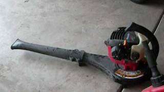 Homelite 26B gas leaf blower review with cold start [upl. by Googins262]