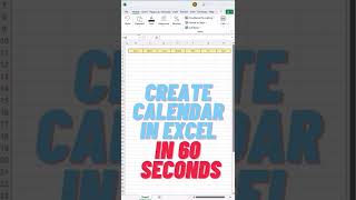 Create Calendar in Excel  60 Seconds Tutorial [upl. by Hake]