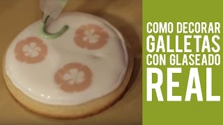 Como decorar galletas con glaseado real [upl. by Airakaz]