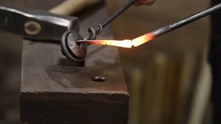 Blacksmithing  Forging a nail [upl. by Antonin397]