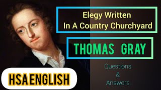 MCQElegy Written in a Country ChurchyardThomas Gray [upl. by Ekralc]